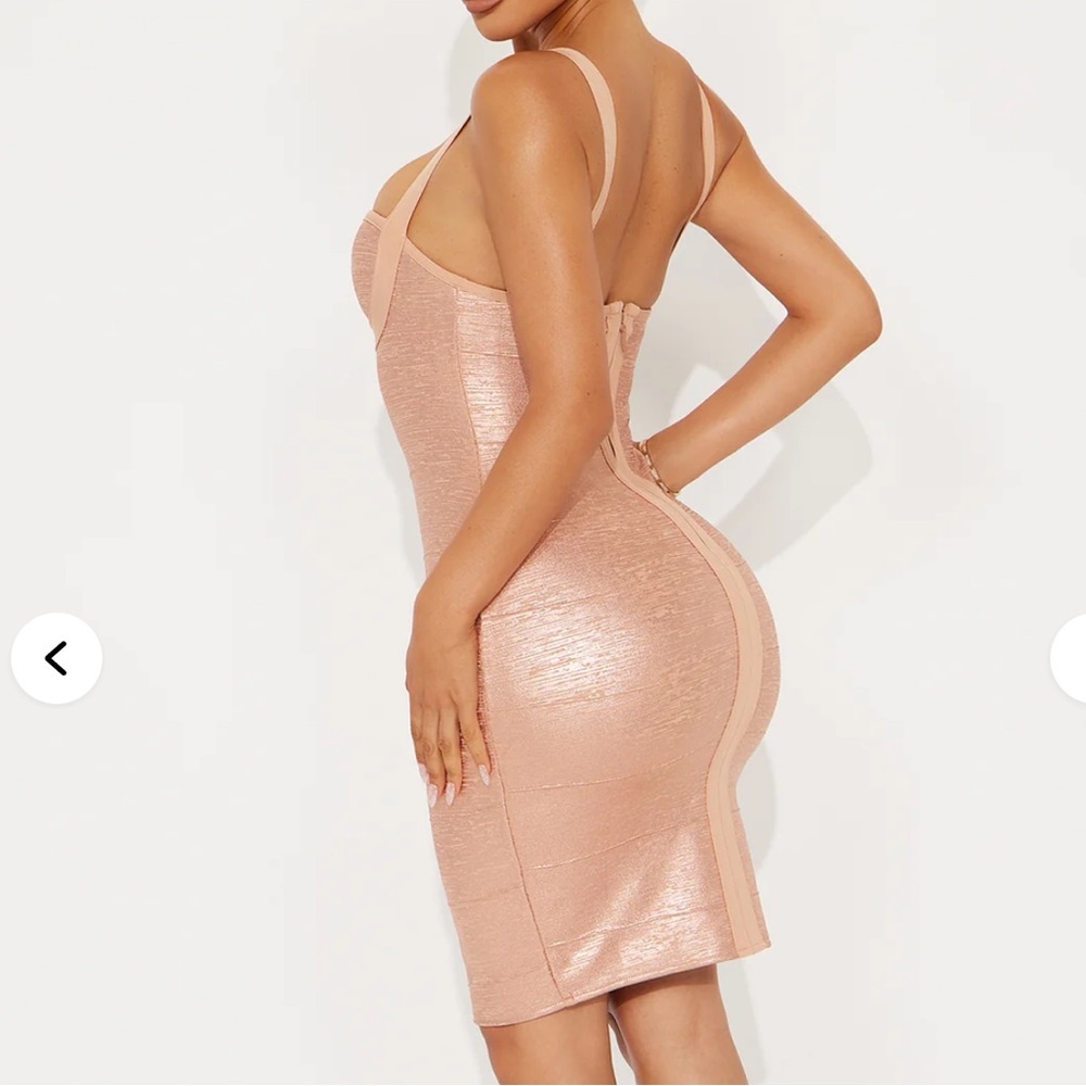 Brand new & never worn- Rose Gold Metallic Dress - Picture 3 of 4